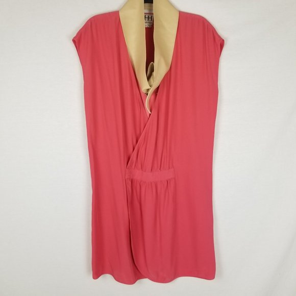 Haute Hippie Coral Mini Dress with Beige Accent - Picture 2 of 11
